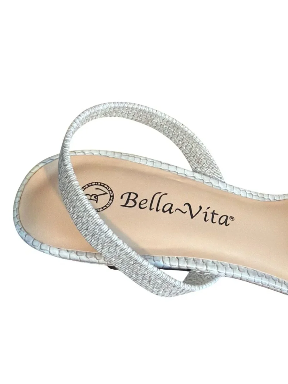 Bella Vita Sarah II Slingback Shoes Faux Natural Snake Kitten Heel Size 7.5M
